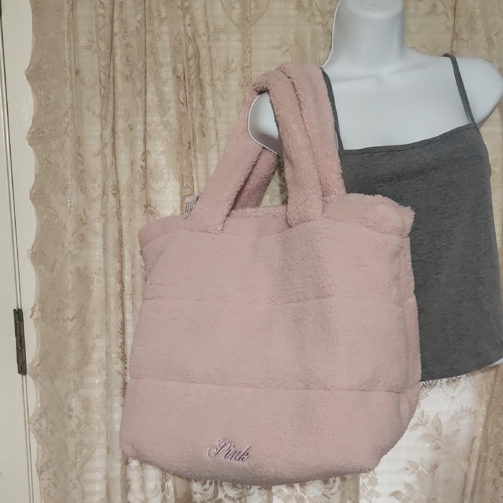PINK Victoria's Secret Plush Pink Tote. NWT